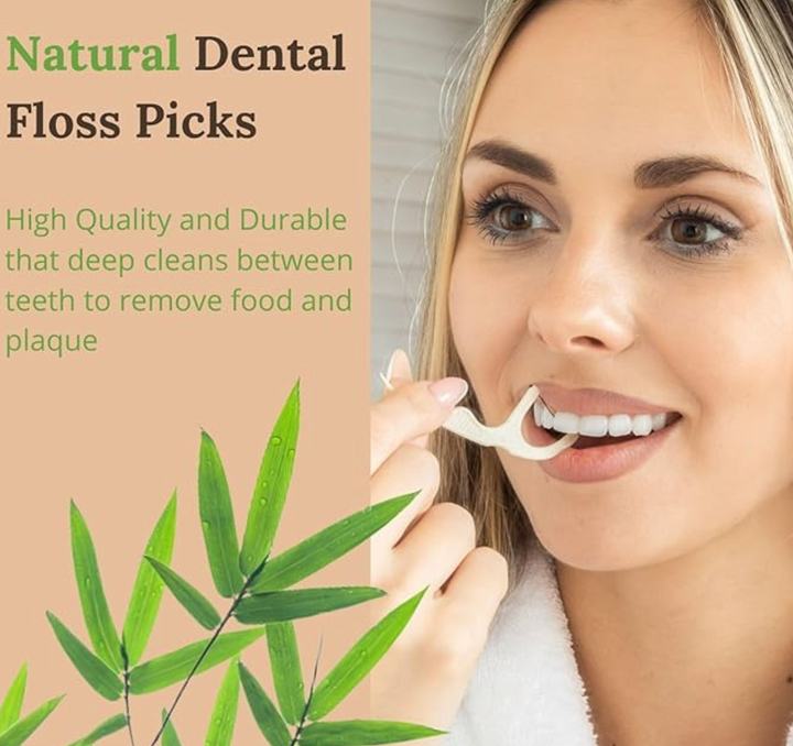 Natural Dental Floss Picks