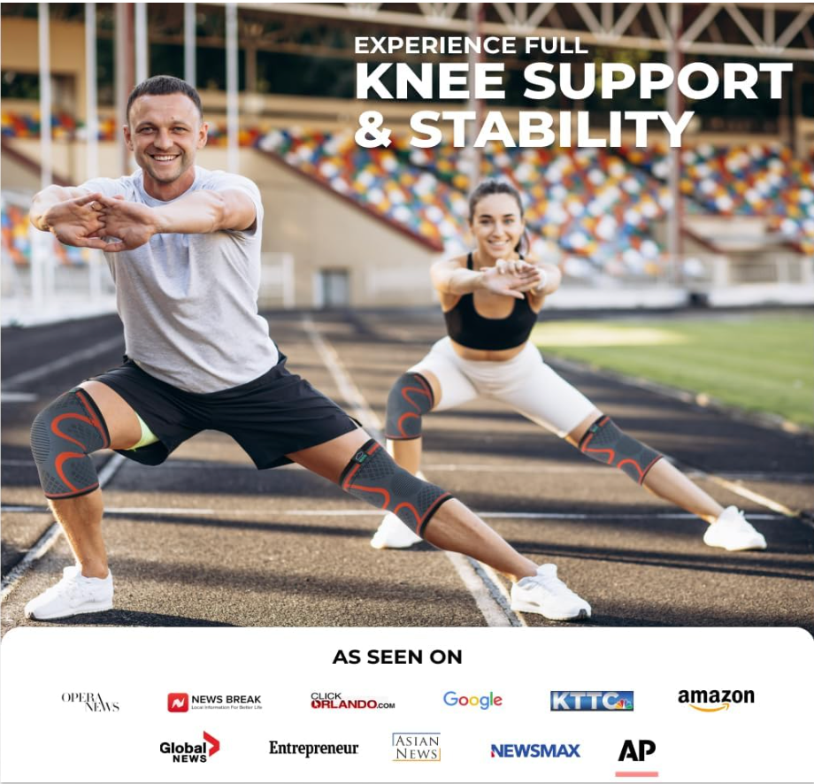 Gild Society Compression Knee Brace for Women & Men, 2-Pack Knee Brace for Running Knee Pain, Knee Support Compression Sleeve, Workout Sports Knee Braces for Meniscus Tear, ACL & Arthritis Pain Relief